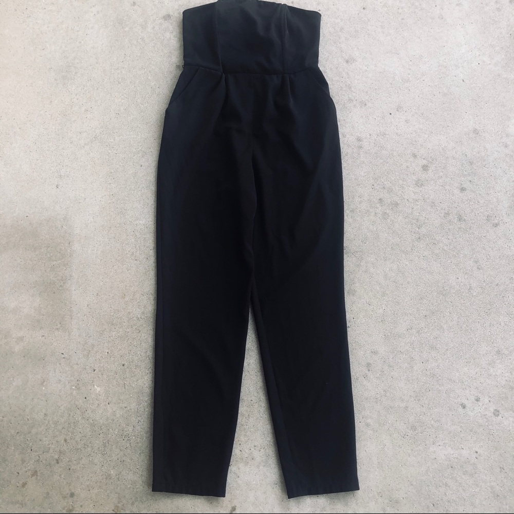NY&CO strapless jumpsuit | black (8) with pockets